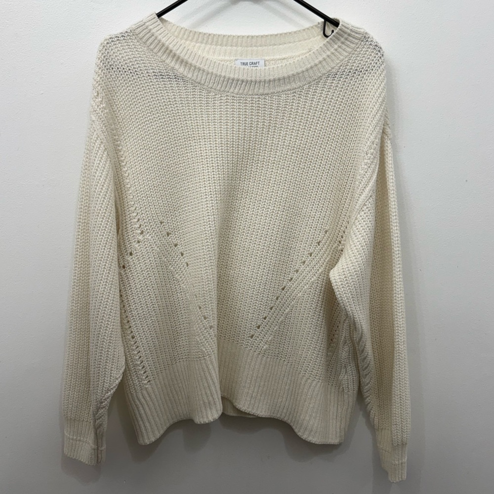 True Craft Women's Cream Knit Sweater